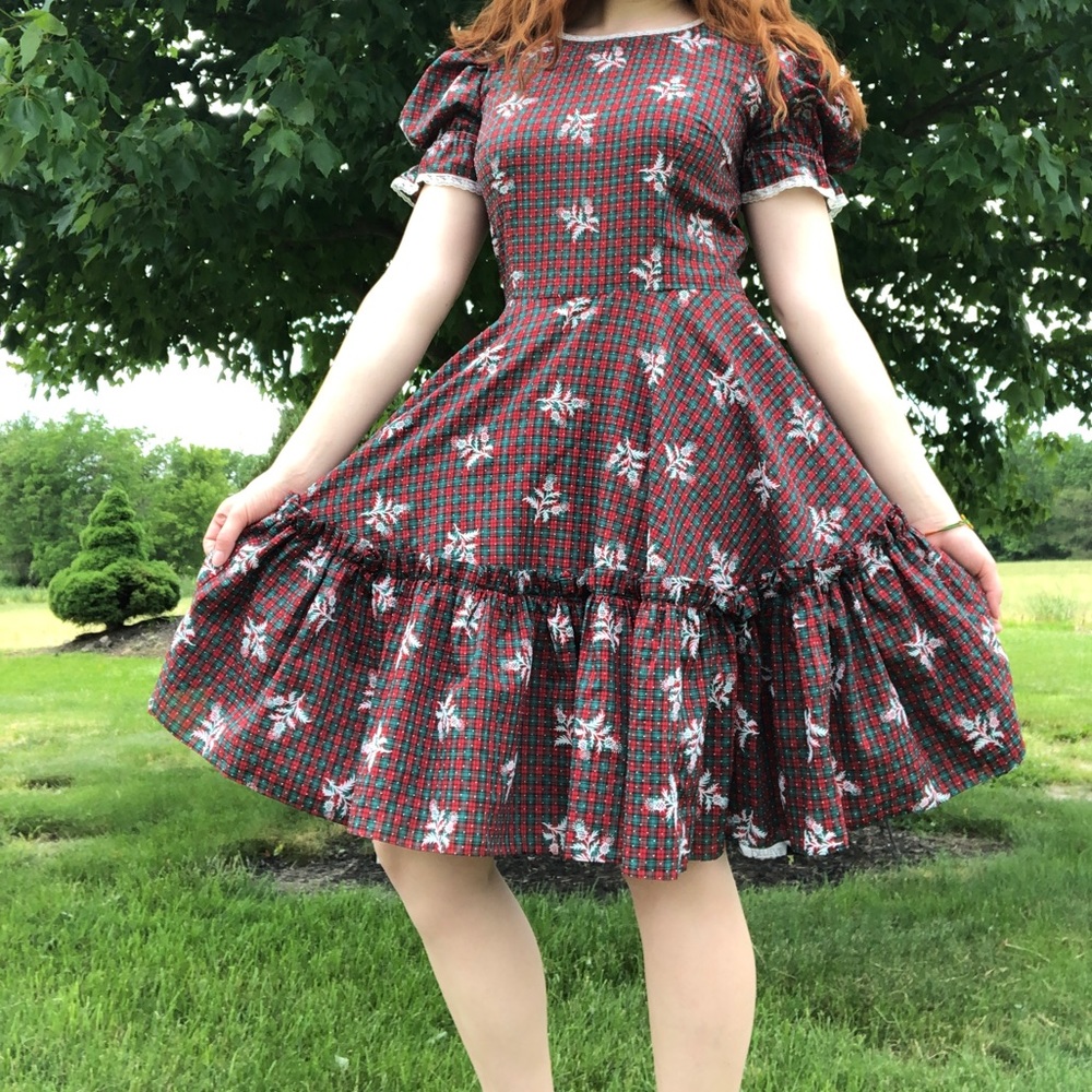 HANDMADE Vintage Red/Green Christmas Plaid Dress!
